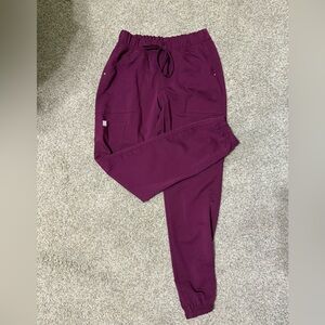 Burgundy Jogger Scrub Pants